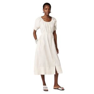 J‎ Crew Button-up midi dress in linen Womens XL Natural